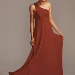 David's Bridal One-Shoulder Bridesmaid Dress NWT